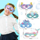 Minatee 24 Pcs Mermaid Mask for Kids Mermaid Cosplay Masks for Party Paper Animal Mask Costume Mask Children Eye Masks Dress Par