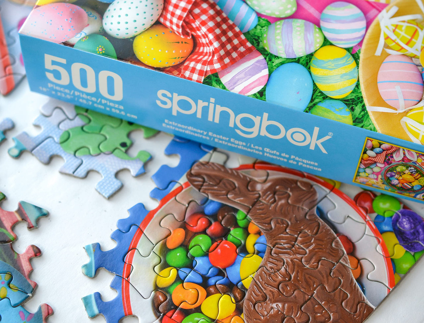 Springbok's 500 Piece Jigsaw Puzzle Extraordinary Easter Eggs - Made in USA