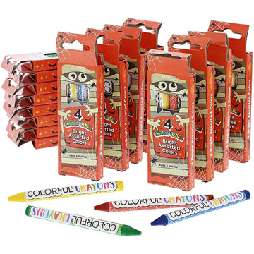 Juvale 30-Pack Halloween Crayons, Fun School Supplies For Kids, Party Favors, Fun Themed Festive Crayons Party Favors For Kids, Crayon Packs For Drawing, Doodling, Writing And Coloring, 4 Colors
