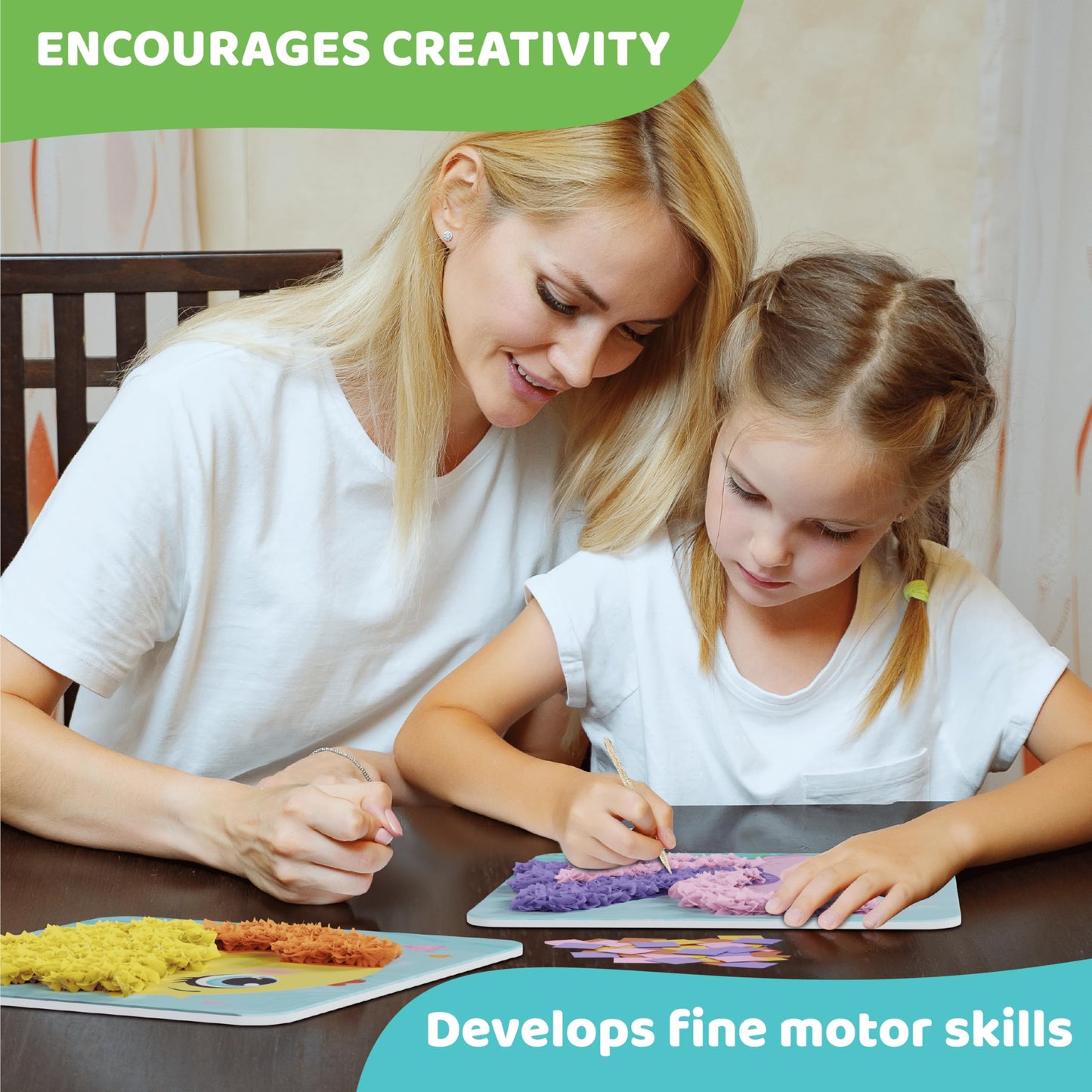 jackinthebox Poke Poke Art - Ocean Animals Like Crab, Turtle, Clownfish, Sea Horse, Jellyfish, Pufferfish, Mess-Free Sewing Art