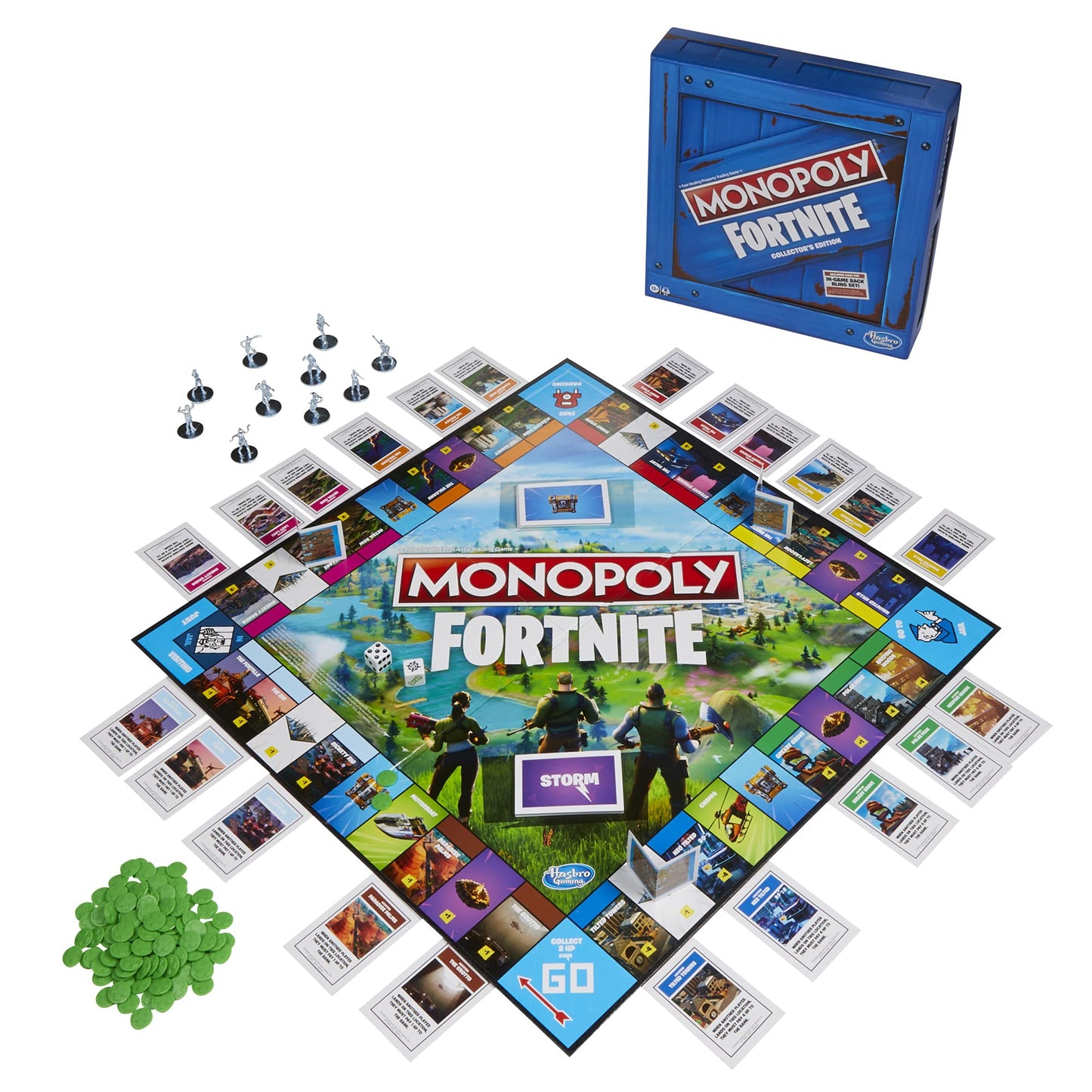 Monopoly Fortnite Collector's Edition Board Game, One Size, Blue, Model F2546, For Teens and Adults, Ages 13+