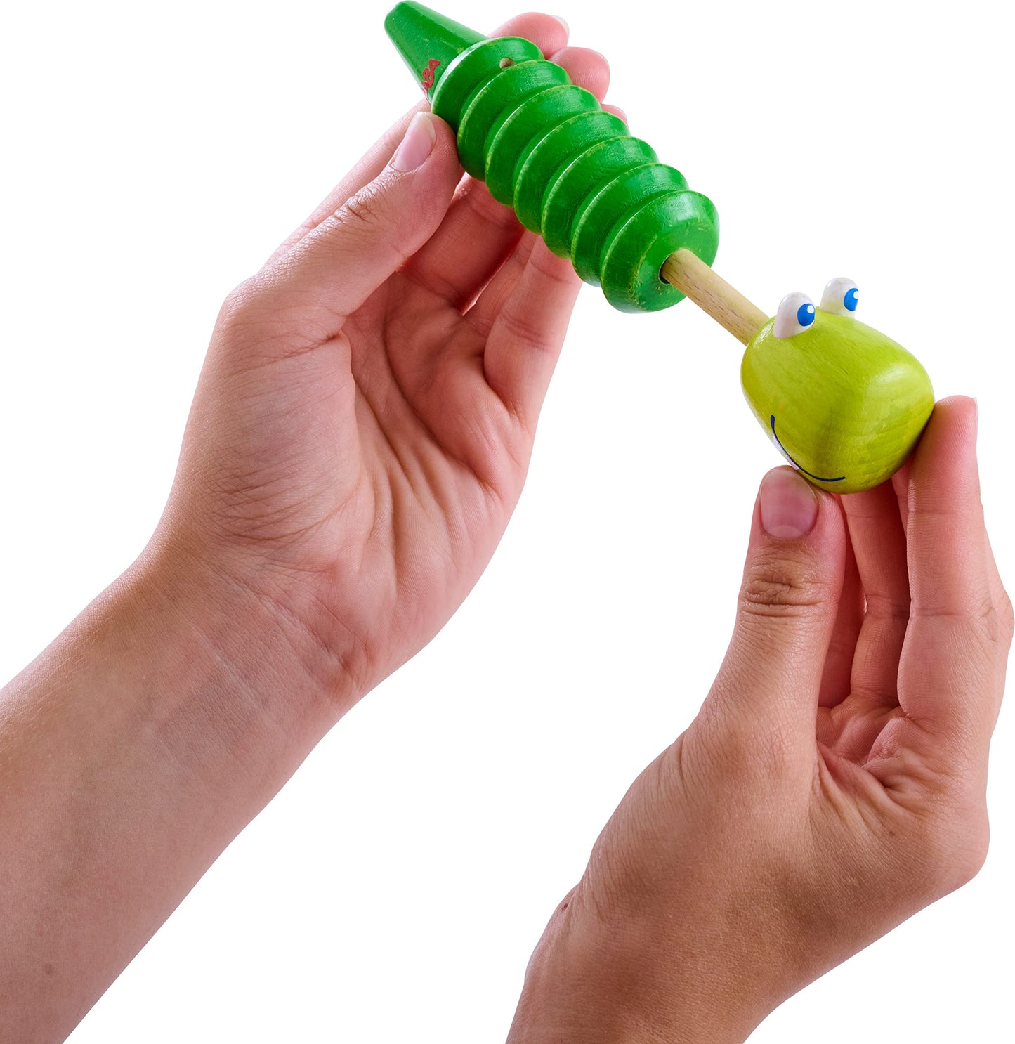 HABA Crocodile Slide Whistle - Wooden Musical Instrument for Ages 2+
