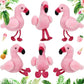 Skylety 6 Pieces Mini Flamingo Stuffed Animal Plush Toys 5 Inch Flamingo Party Favors Valentine Day Gift Pink Hanging Ornaments Keychain Decorations For Women Birthday(Rose Red)