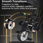RIDYEE 7-in-1 Folding Toddler Tricycle, Dual Brakes, Adjustable Handle, Rubber Tires, Black, 42.52"x20.28"x42.52" for Ages