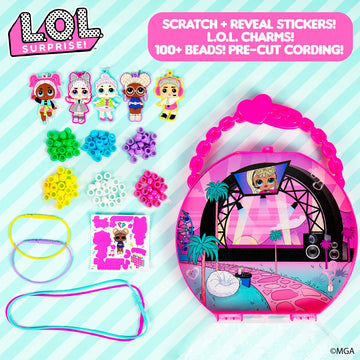 L.O.L. Surprise! Jewelry Activity Case, Create Custom Jewelry with 100+ Beads & Charms, DIY Kit for Kids Ages 6+