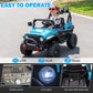RunFast 12v Kids Ride on Car with Parent Remote Control Electric Ride on Toys for Kids 3-5 3.7mph Max Speed Battery Powered Large Seat with Safety Belt Aux Port Gift for Boy&Girl(Blue  12V)