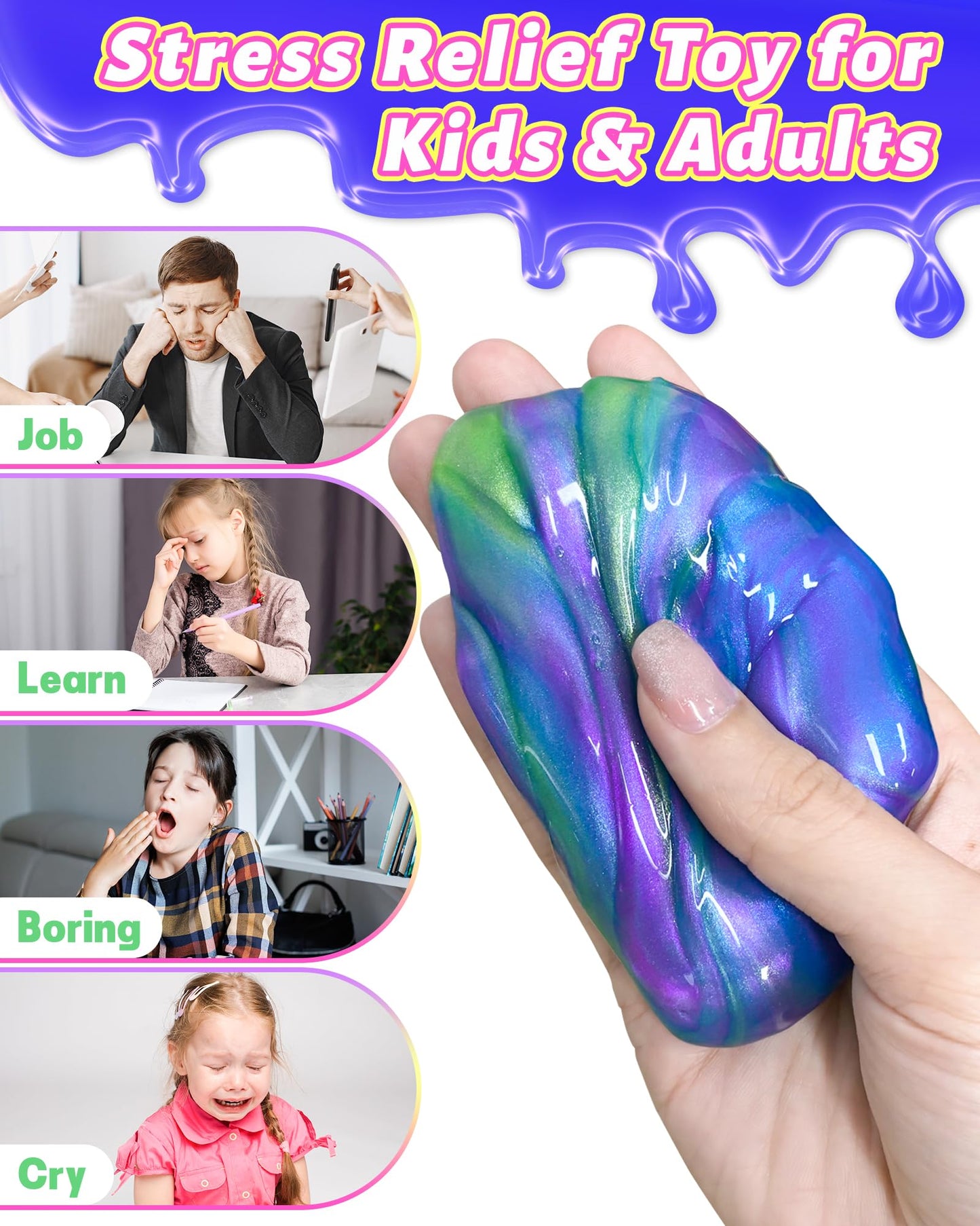 Tonberless 5 Pack Slime Filled Eggs Toys, Prefilled Easter Eggs Basket Stuffers for Teens Kids, Easter Egg Fillers Gifts Party F