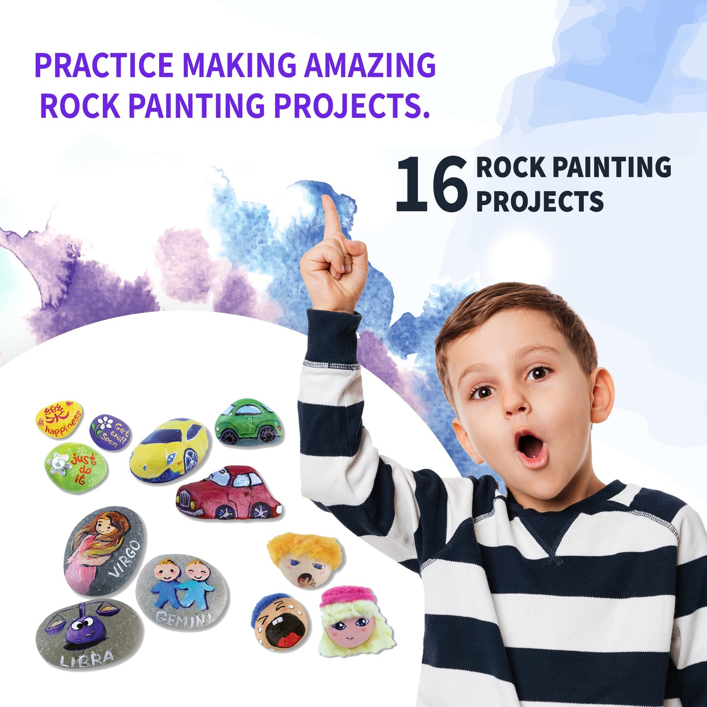 Spicebox Kits for Kids Rock Painting Toy, Model: 5522716