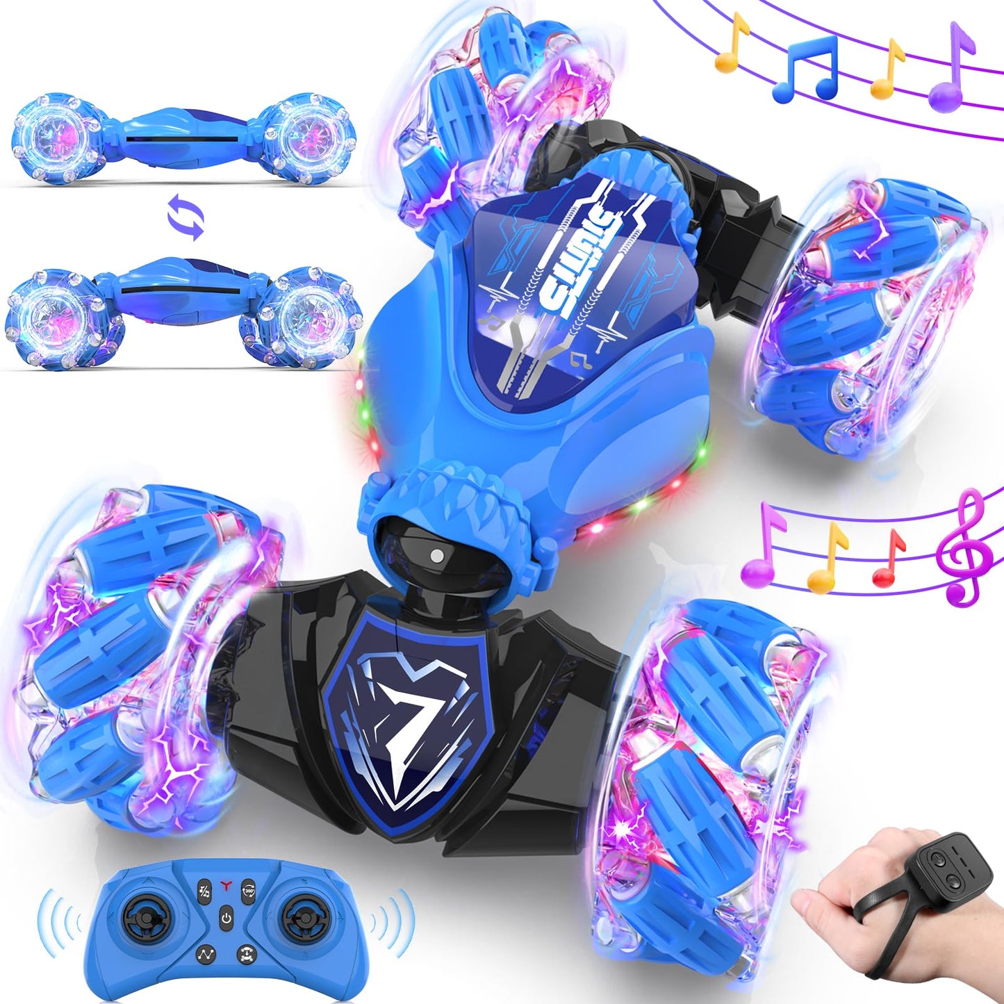 TinyFunz Gesture Sensing Remote Control Car Toys - Drift RC Stunt Car for Kids | 360 Rotating 4WD Transform RC Cars | 2.4Ghz Han