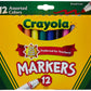 Crayola CRA-58-7712 Classic Non-Washable Marker, Broad-Line, 12 Colors/Set
