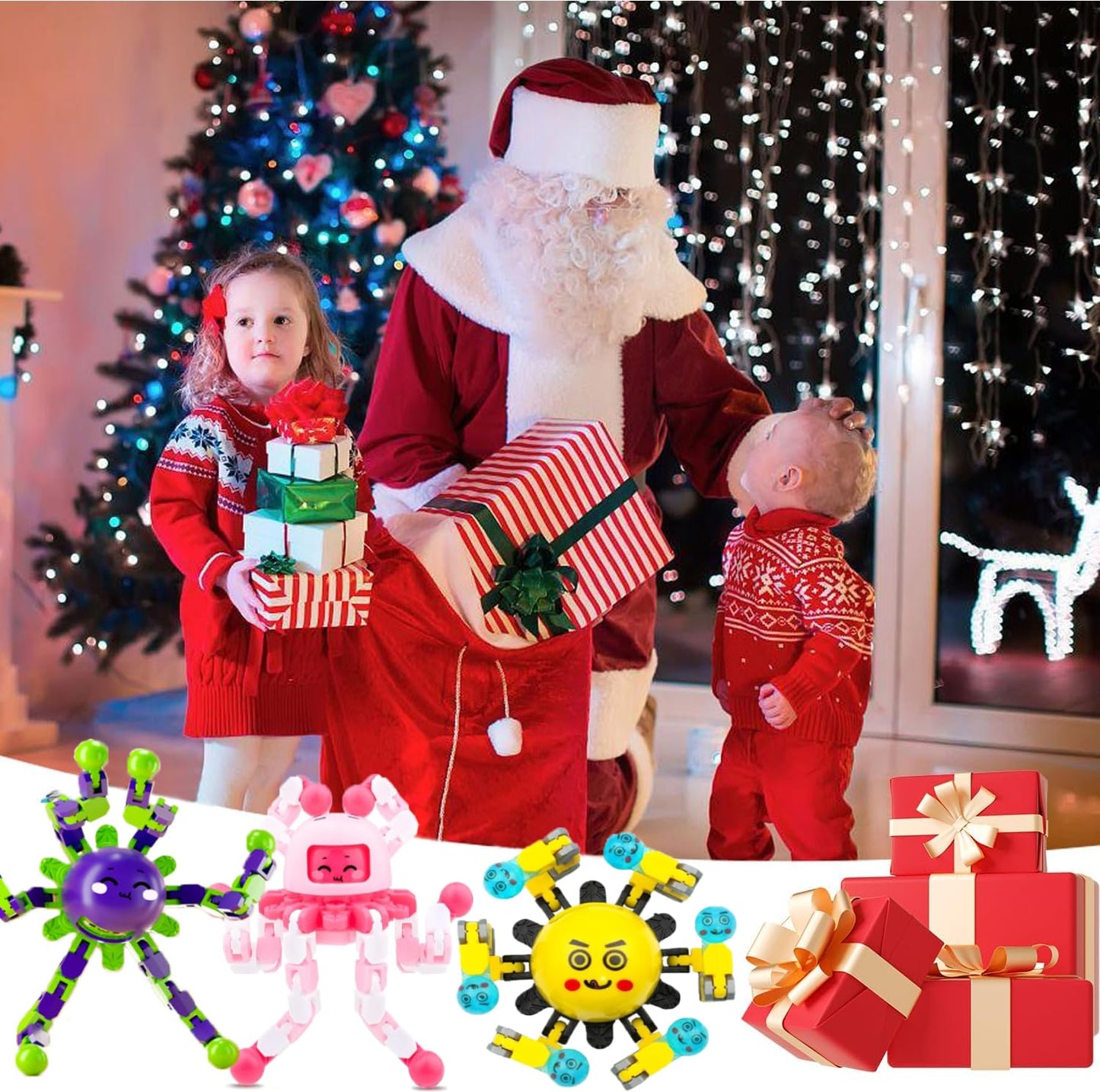 5 Pcs Transformable Fidget Spinner Toys For Kids & Adults,Stress Relief Sensory Toys For Boys & Girls, Fingertip Gyros For Adhd