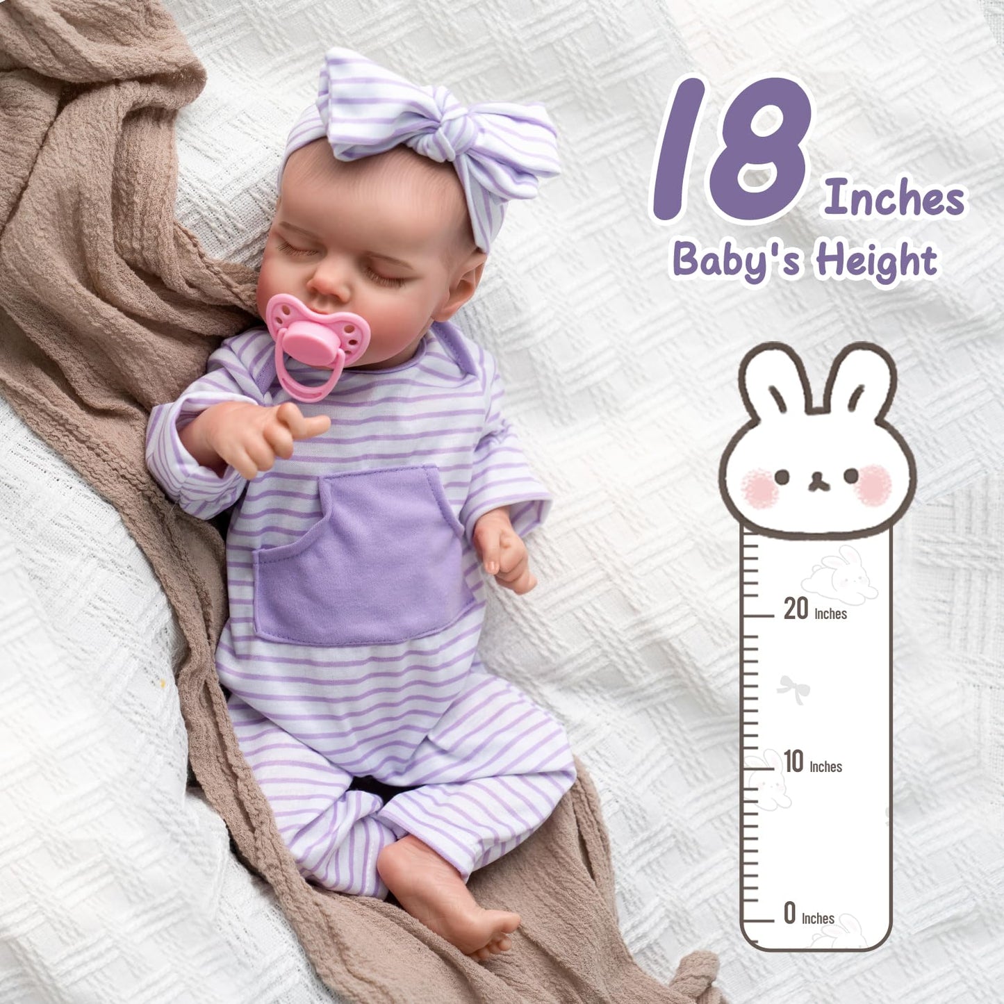 Jirachi Realistic Newborn Baby Dolls Girl 18-Inch, Reborn Baby Dolls Full Body Soft Vinyl Lifelike Preemie Baby Dolls With Feeding Kit, Birthday Gift For Kids Age 3+