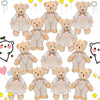 12 Pieces Mini Bear Stuffed Animals Plush Bears  Mini Couple Bear with Burlap Clothes Little Bear Toys for Birthday Wedding Decorations Christmas Party Favors Supplies (Fresh Style Multicolored)