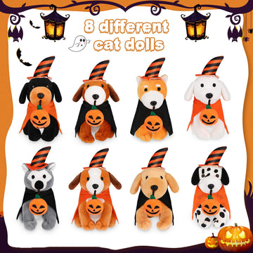 8 Pieces Plush Pets 5 Inch Stuffed Animals Bulk Assorted Cute Stuffed Pet Animal Plush Toys Small Plush Animals For Kids Halloween School Classroom Animal Themed Party Supplies Decors (Sitting Dog)