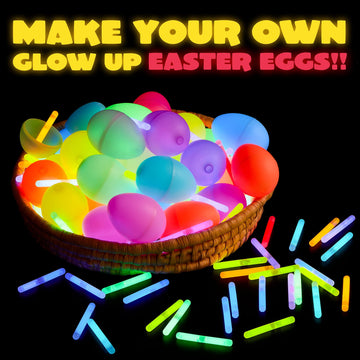 Joyin 200 Mini Glow Sticks(1.7'), 8 Colors, Glow In The Dark For Easter Eggs Party Favors,Easter Basket Stuffer Party Pack, Weddings Classroom Decorations Prizes