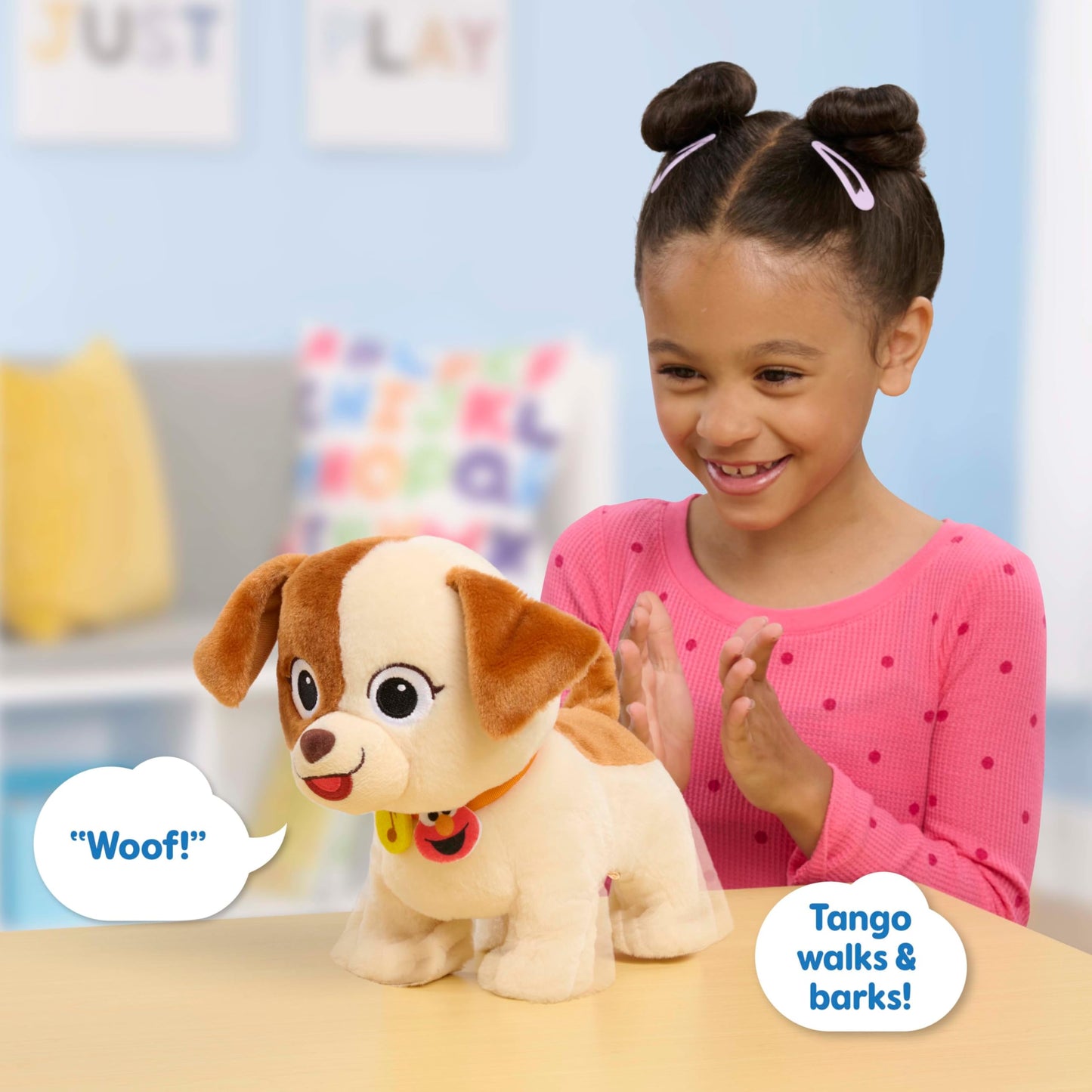 Just Play Sesame Street Walk & Wag Tango 8 Inch Plush, Sustainable Stuffed Animal, Soft Plushie, Kids Toys For Ages 18 Month