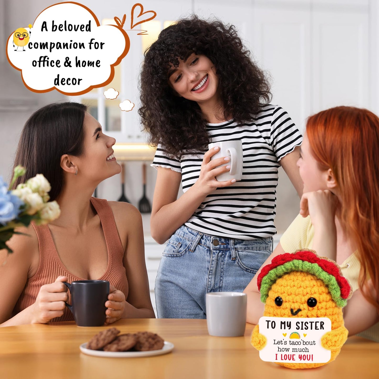 Sister Birthday Gifts from Sisters Christmas Big Sister Gifts for Girls mature-themed Little Best Sister in Law Work Bestie Friend Thinking of You Thanksgiving Christmas Wedding Mothers Day Present Cute Taco