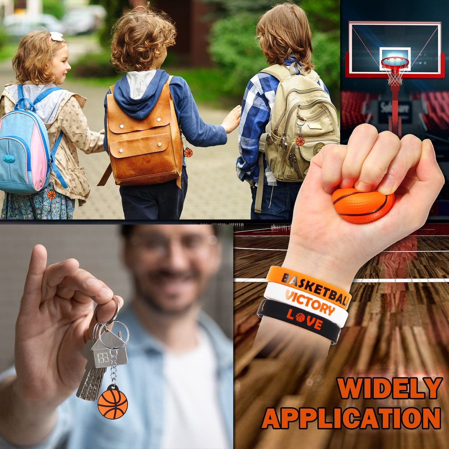 Weysat 184 Pcs Basketball Party Favors, Basketball Party Supplies With Cup Straw Stress Ball Keychain Sticker Bracelet Whistle T