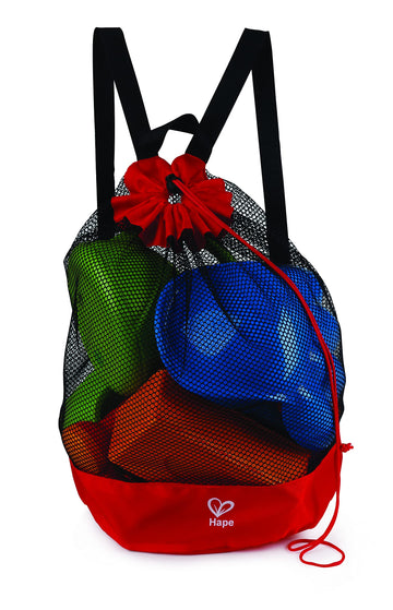 Hape Big Beach Toy Essential Set with Durable Mesh Bagpack| 10 PCs Beach Sand Toys Accessories for Kids