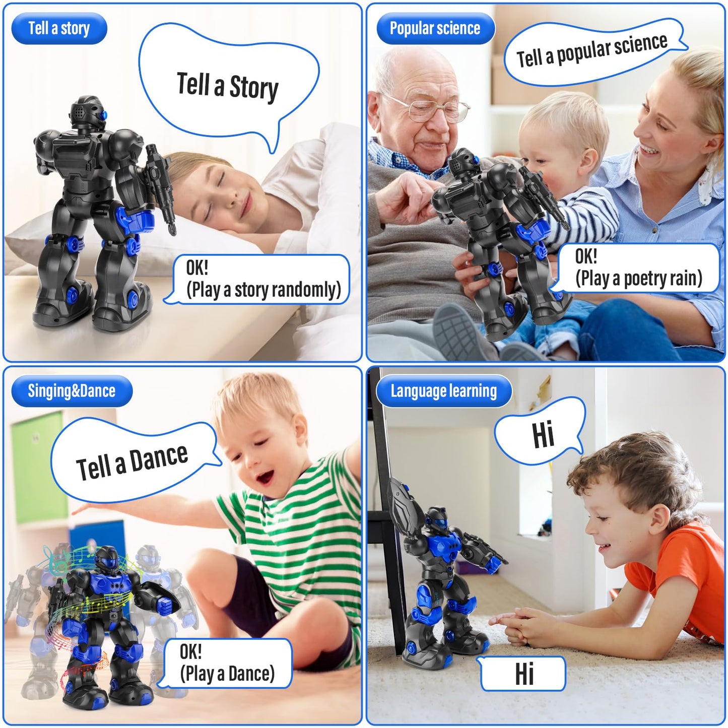 Juzuxi Robot Toys For Kids 6-8: Programmable Remote Control Robots With Intelligent Gesture Sensing, Rechargeable Smart Dancing