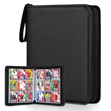 LIMSTDIC Card Binder for Pokemon Card  9 Pocket 40 Double-Sided Pages for 720 Card Pocket enhanced Zip PU Card Binder for Pokemon  Collectible For TCG MTG Baseball Football Trading Card Game(Black)
