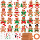Frienda 48 Set Christmas Gingerbread Craft Kit Make a Gingerbread Man Ornament Stickers Bulk DIY Arts and Crafts for Xmas Tree D