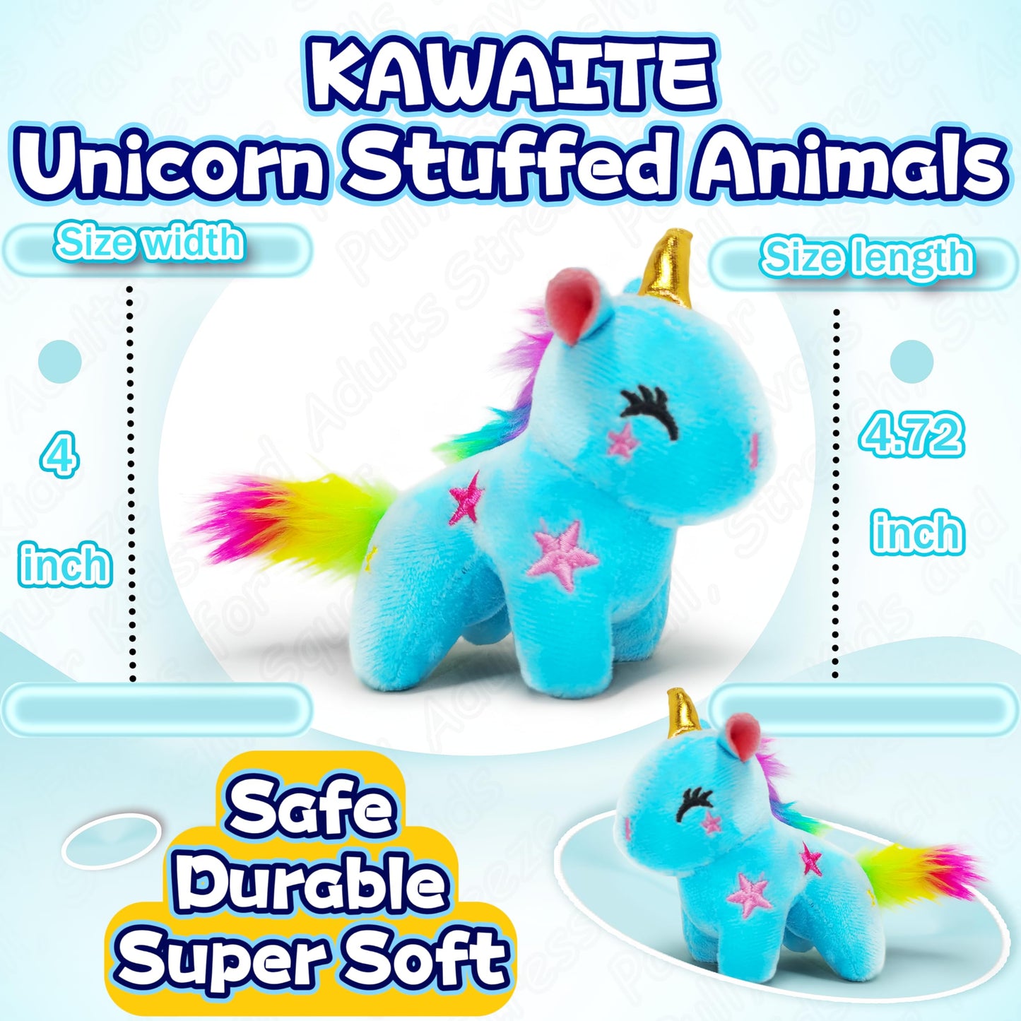 Blue Unicorn Stuffed Animals For Kids And Adults, Mini Plush Toys Key Chain, Cuddly Unicorns Plush Toy, Soft And Fun Stuffed Ani