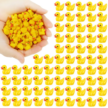200 Pieces Mini Resin Ducks Yellow Tiny Duckies For School Project Accessories Miniature Characters Fairy Garden Landscape Aquar