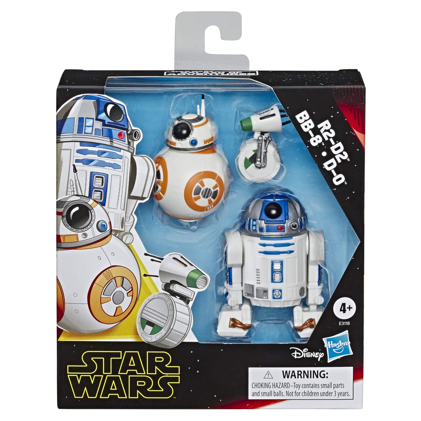 STAR WARS Galaxy of Adventures R2-D2, BB-8, D-O 3 Pack Action Figures, 5" Scale, Brown Plastic, Kids Ages 4 & Up