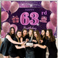 63Rd Birthday Decorations For Girls Imisi Happy Birthday Banner Pink Decorations For A Party Birthday Backdrop For Women
