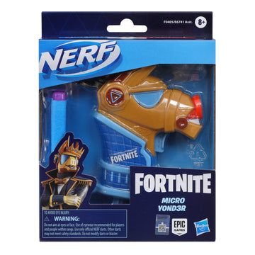 Hasbro Nerf- Fortnite Micro Yond3R- Mini Dart-Firing Blaster, Removable Crown And 2 Official Elite Darts - For Youth, Teens, Adults