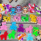 Roaqua (Classroom Students Kids Party Favors) 24 Packs Bulk Small Space Mini Pop Keychain Toy,Ufo Cute Y Baby Turtle Starship Se