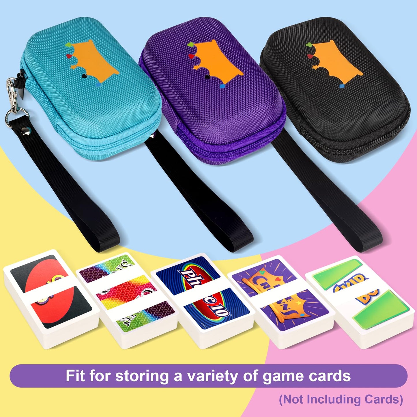 Meetikar Travel Card Games Case Compatible With Enterprises Five Crowns Card Games Set, Hard Carrying Card Case For Uno And Phas