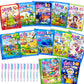 Dduolammng 12 Pack Water Coloring Books,Water Doodle Book Toys,Reusable Water Painting Book For Toddlers,Educational Learning Kits Gifts