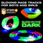 Usa Toyz Glow Trax Glow In The Dark Race Tracks For Kids- Speedway Race Car Track Set With 360Pk Flexible Roads, 2 Light Up Toy Cars, Bridges, Ramps, Play Set Stem Building Toys For Boys And Girls