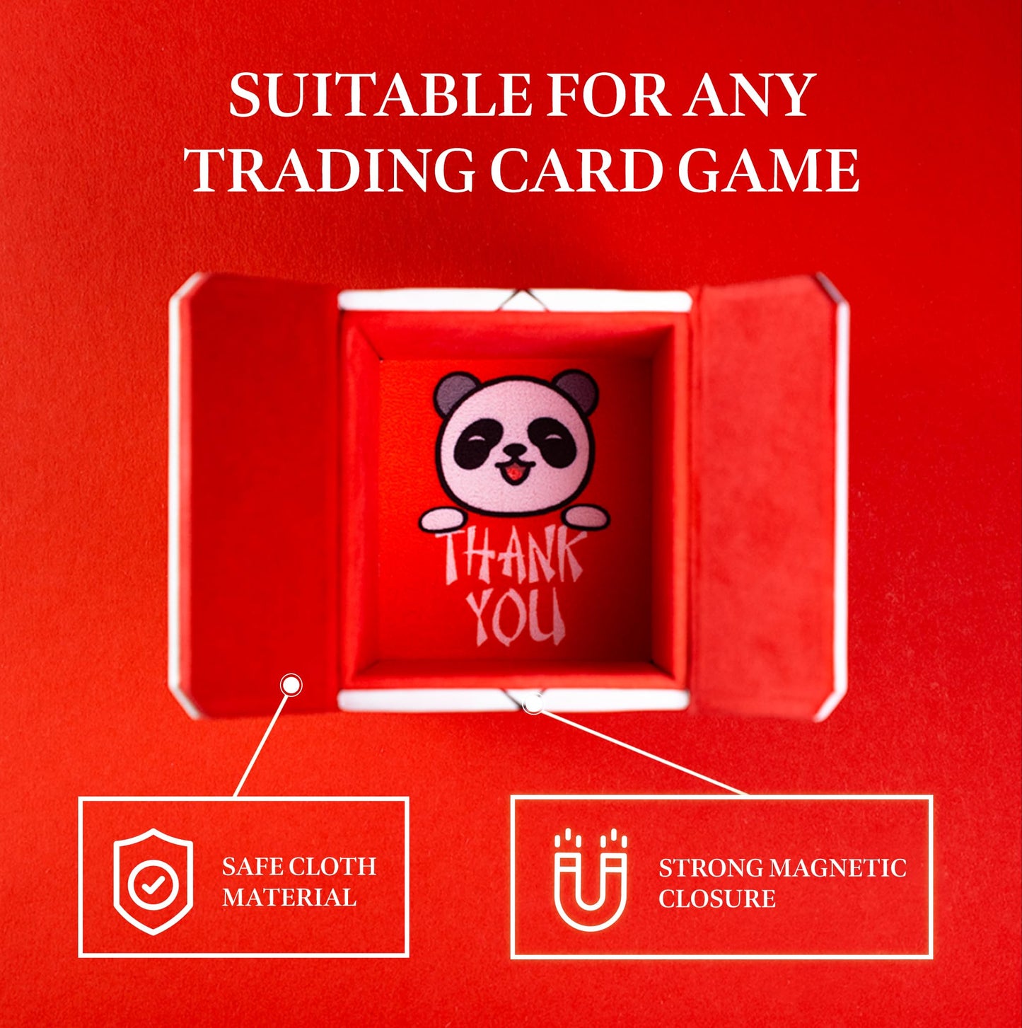 SleeveChief - China To Go! Trading Card Deck Box | vegan leather & Holo Design | MTG commander deck box & for ALL other trading