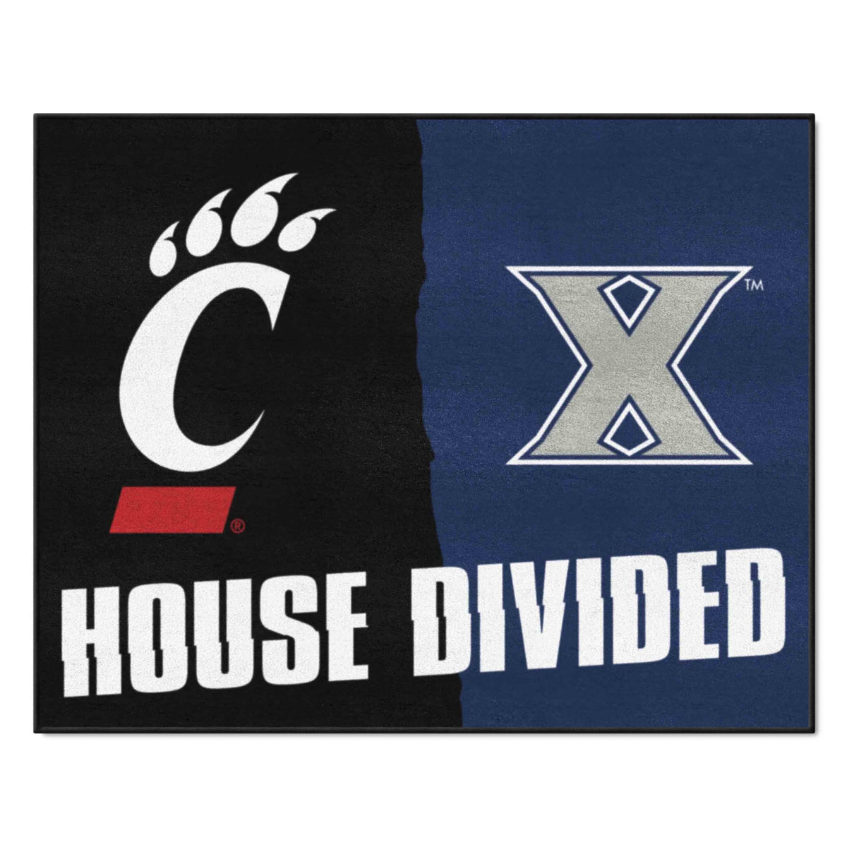 FANMATS 6832 Xavier / Cincinnati House Divided Rug - 34 in. x 42.5 in.