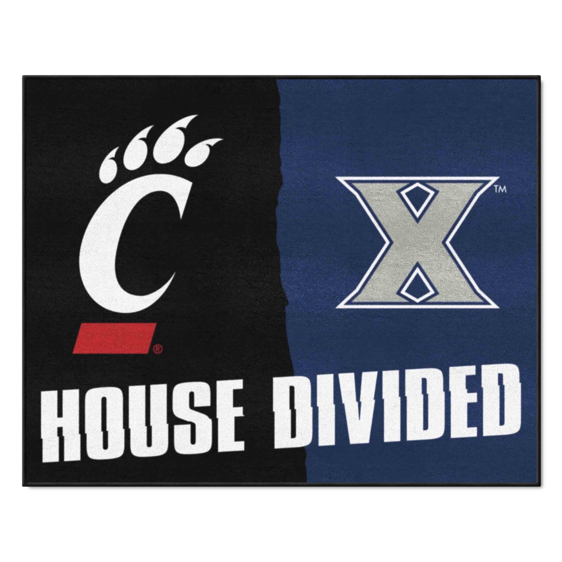 FANMATS 6832 Xavier / Cincinnati House Divided Rug - 34 in. x 42.5 in.