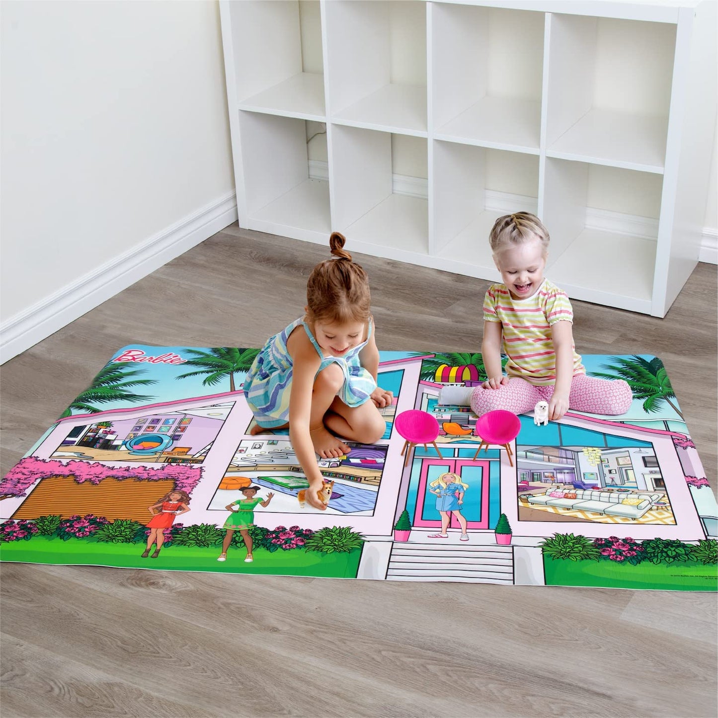 TCG Toys Barbie Dream House Playmat - Jumbo Size, Multicolor, Includes Chairs and Dogs, Model 73207