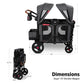 Radio Flyer Voya Xt Stroller Wagon, 2 Seater Wagon Stroller For Kids, Baby Stroller Wagon