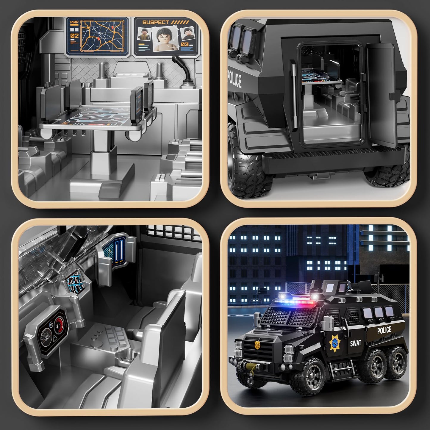 KukuFun Toddler Boy Toys for 1 2 3 4 5 Year Old Boys, Police Cars for Kids Ages 3-5, Police car with Sounds Light, 3 4 5 6 7 8 9