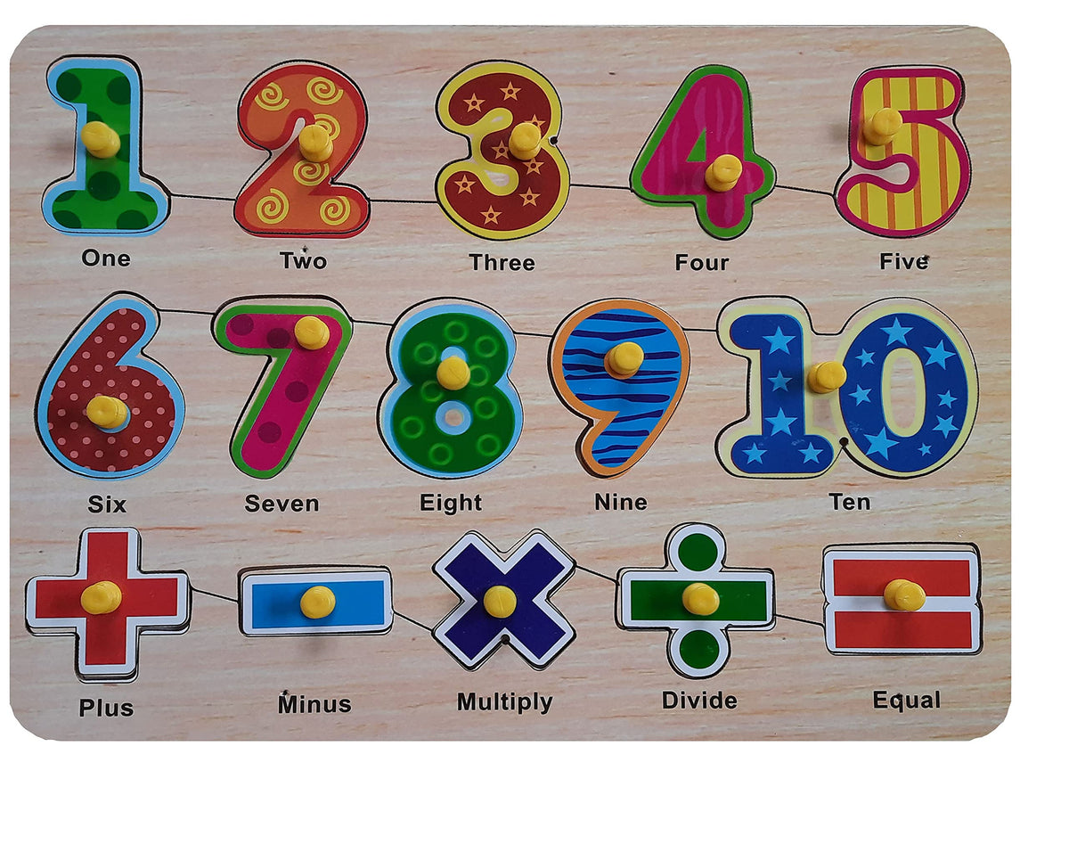 Vyonald Trading Wooden Educational Colorful Number Puzzle Game for Kids