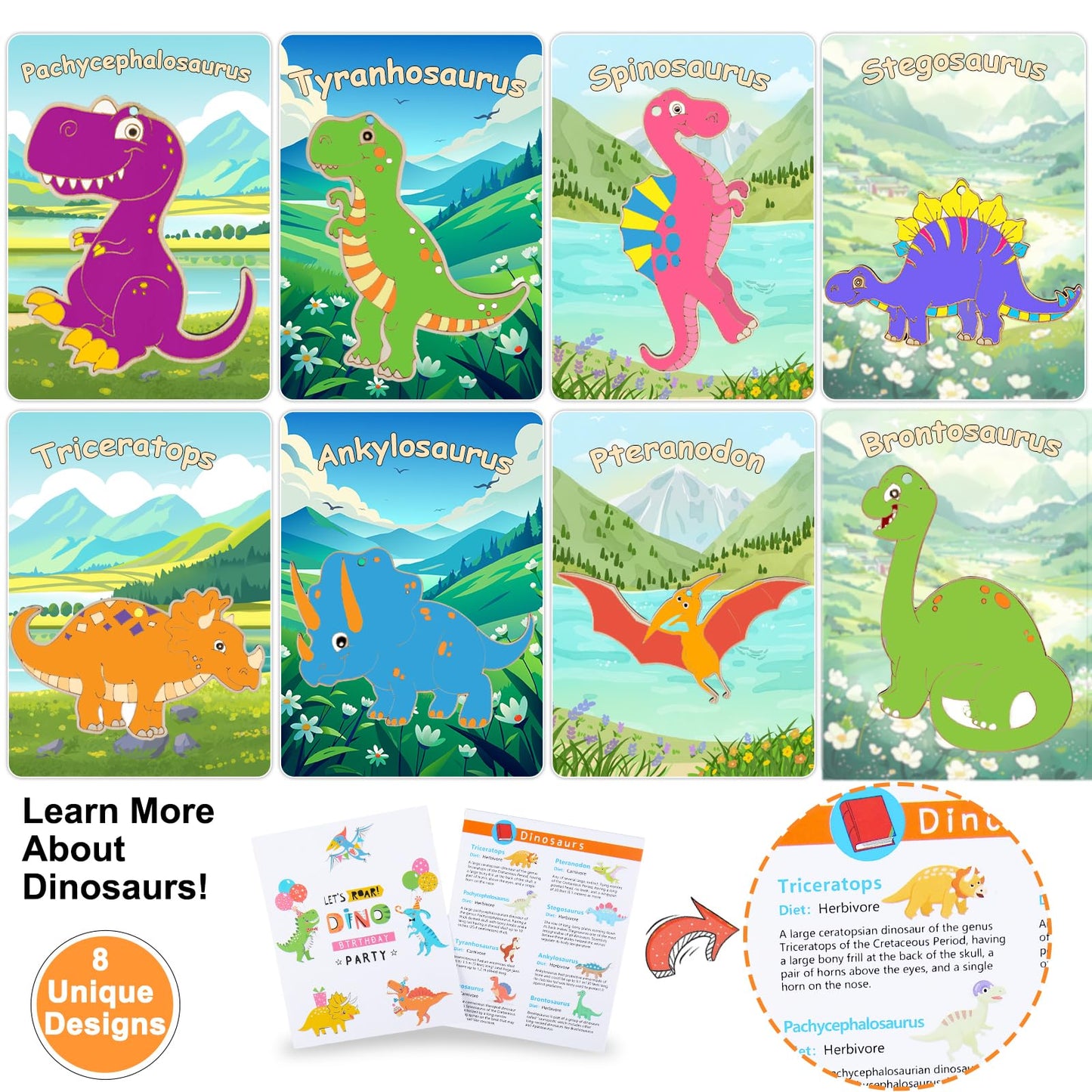 JOTIKO 24 Pack Dinosaur Party Favors Painting Toys - Kids Birthday Goodie Bag Filler Pinata Stuffers Classroom Prizes Exchange G