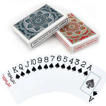 Metsyth Waterproof Playing Cards,Plastic Playing Cards,Deck Of Cards 2 Pack,Large Print Playing Cards For Adults Seniors,Poker C