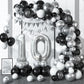 10Th Birthday Decorations Black Silver,10Th Birthday Balloon Garland Party Decorations With Number 10 Foil Balloons,Happy Birthd