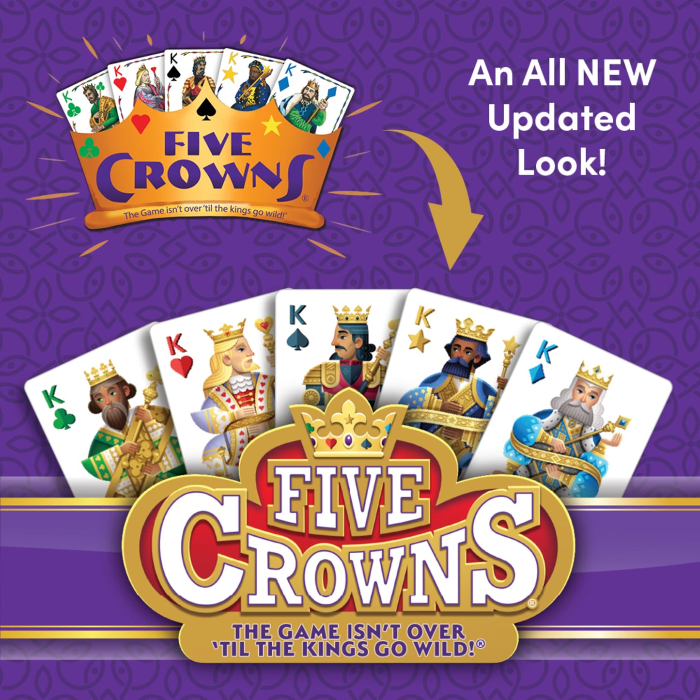 PlayMonster Five Crowns Card Game – 5 Suited Rummy, 1-7 Players, Ages 8+, Multicolor, Model 4156