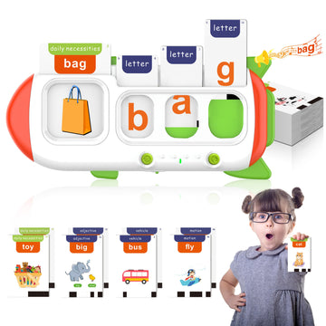 Zikaquqi Spelling&Talking Flash Cards For Toddlers 3-8 Years Old - Speech Therapy With 107 Sight Words - Sensory Toys For Kids W