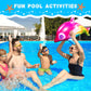 Zhanmai Dolphin Rainbow Inflatable Pool Toy 36 Inch Summer Colorful Pink Poolside Aquatic Themed Decor Inflate Pool Beach Birthd