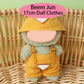 17cm Clothes Set(NO Doll)  Cute Hat & Unique Pocket Design Overalls Dress-up Set  Handmade Clothing Designed for 17cm Doll(Overalls (Yellow))