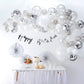 Ginger Ray Silver DIY Balloon Arch Kit - 70 Assorted Pack, Latex & Tissue Paper, 8 x 12 Inch, Perfect for Party Decorations
